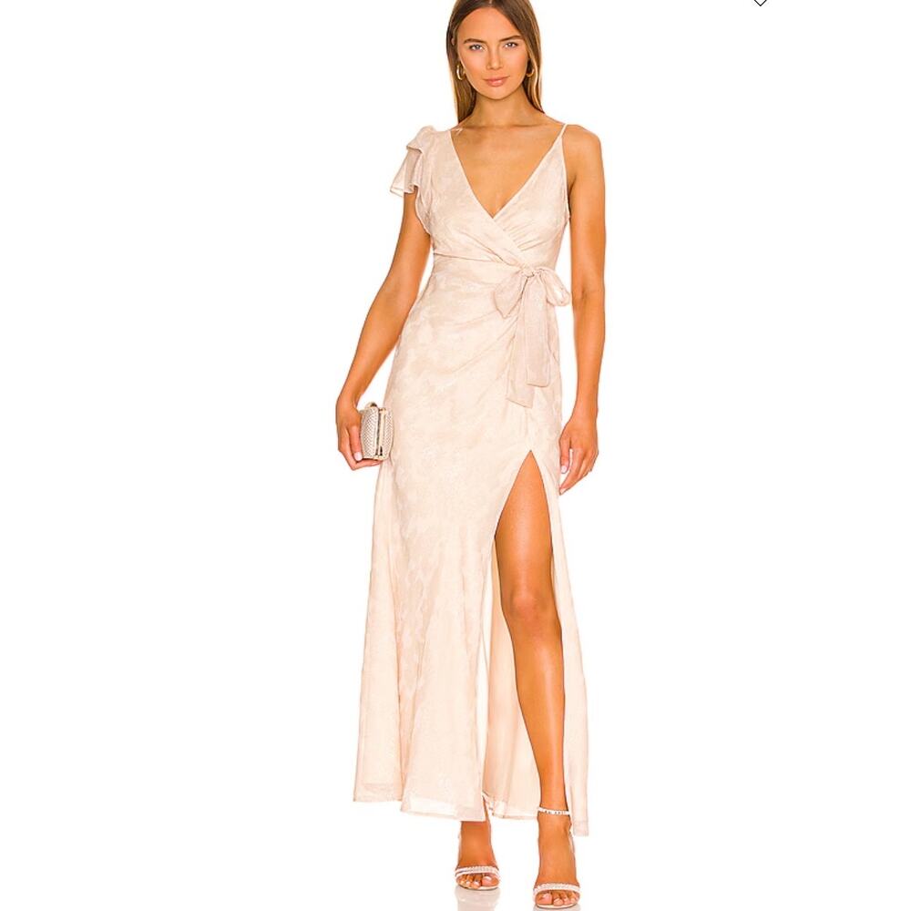 TULAROSA Mika Maxi Dress Champagne Sandstone Medium M